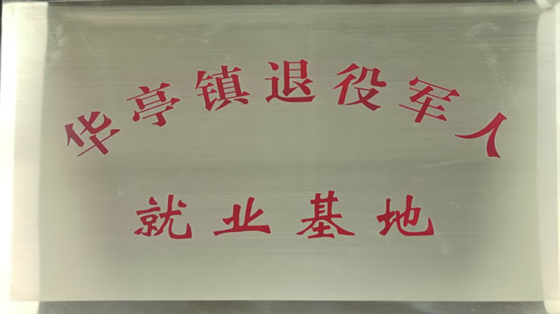 金年会 金字招牌华亭镇退役军人就业基地牌匾